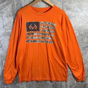 Realtree TShirt Mens Camo American Flag Orange Patriotic Camo Size XL #outdoors‎